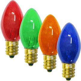 Brite Star Bulbs 4 Pk C7 Replacement, Transparent Multi, Multicolor