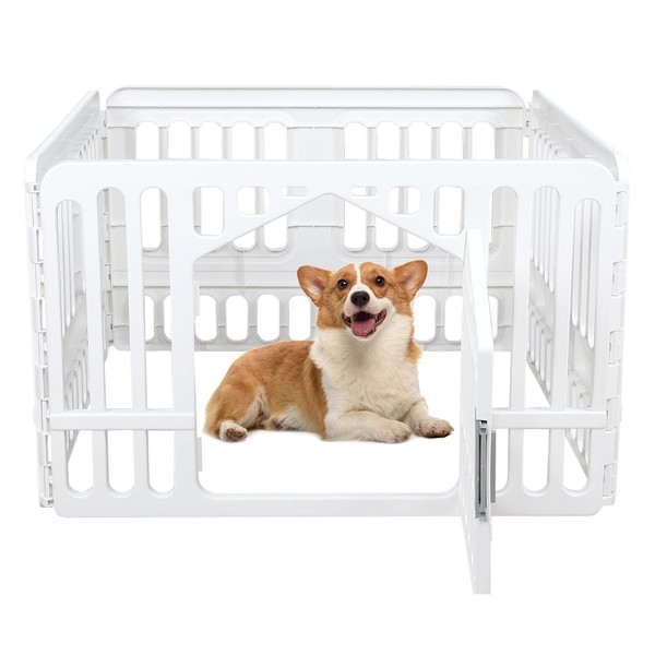 Parlynies Small Animals Playpen 4-Panel, Plastic Pet Exercise Play Pen