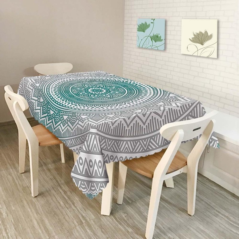 Walmsco Tablecloth Gradient Mandala Pattern Decor For Dining Room Kitchen