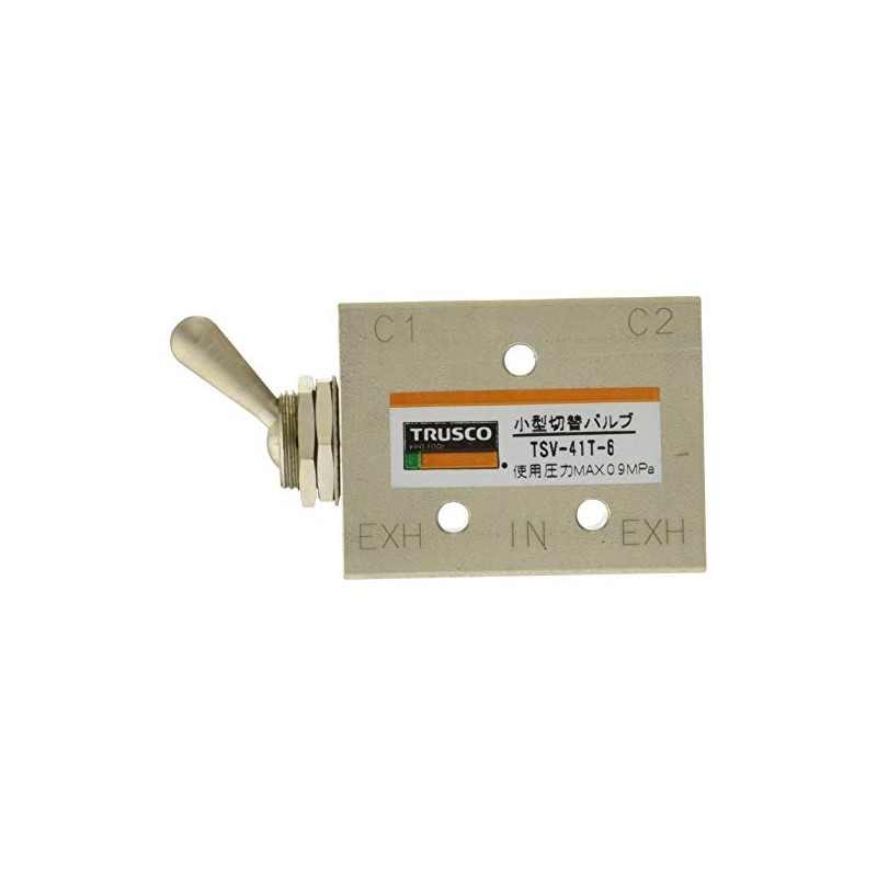TRUSCO TSV41T6 4-Way Small Switching Valve, 5 Ports, 1/8, Toggle