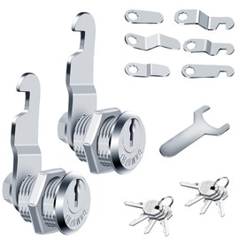 SWTYExt Pack of 2 Letterbox Lock 16 mm Cabinet Lock with 8 Keys Furniture Lock Locker Lock Post Box Lock Comes with 7 Different Lock Plates Lever Lock for Letterboxes Cabinet Doors