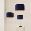 MiniSun | Medium Modern Navy Blue Velvet Drum Light Shade