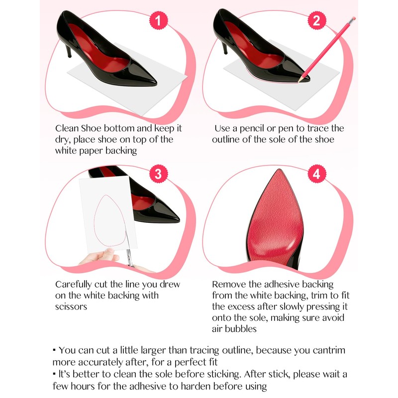 1 Roll Non-Slip Clear Shoe Sole Protector for High Heels,
