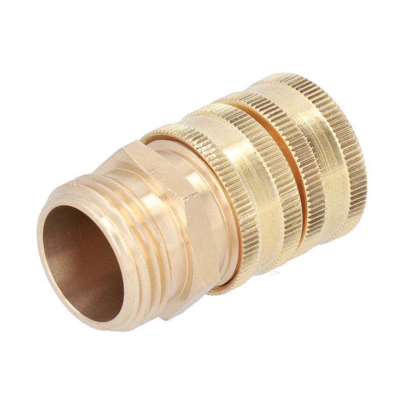 2Pairs 3/4in Brass Hose Adapter 2 Way Hose Adapter Durable