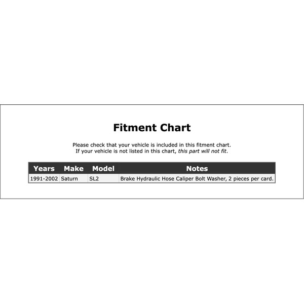 PartCatalog Front OR Rear Brake Hydraulic Hose Caliper Bolt Washer