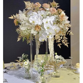 MEISHAONV 23.62inch 10pcs Acrylic Flower Vases Centerpiece Table Decorations Flower Stand for Wedding Centerpieces for Tables