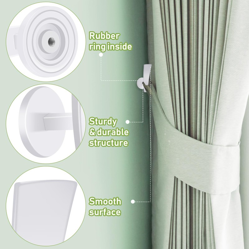 Curtain Hold backs,4 Pack Metal Curtain Tiebacks Hooks Wall Mounted