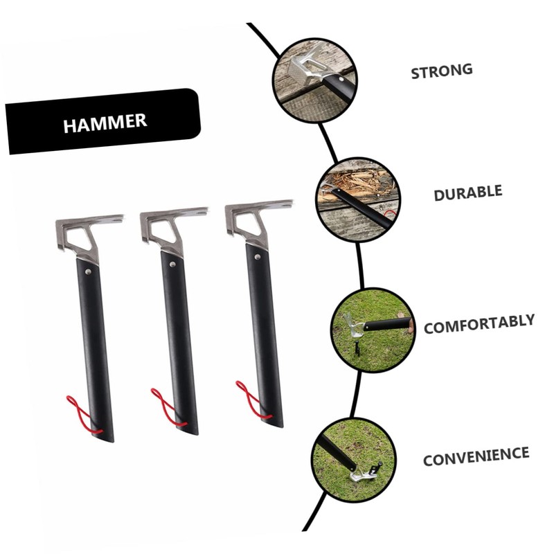 WOONEKY Outdoor Camping Hammer Portable Metal Nail Puller with Aluminum