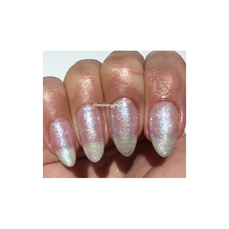 Bluesky Gel Nail white glitter Crystal Pearl White Snowflake White