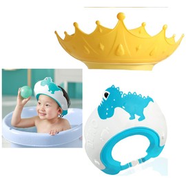 svfbnb 2 Pack Shower Cap Shield for Kids, Adjustable Baby Hair Washing Shield, Visor Hat for Eye and Ear Protection for 1-5 Years Old Children, Shampoo Cap Protect Baby Eyes