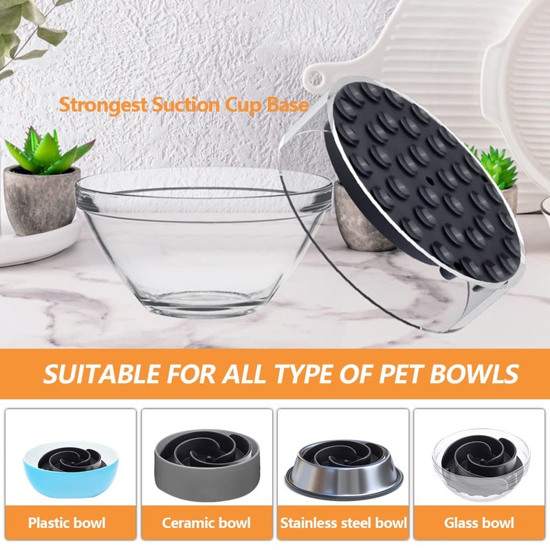 Slow Feeder Dog Bowls Insert, Animire Soft Silicone Slow Eating