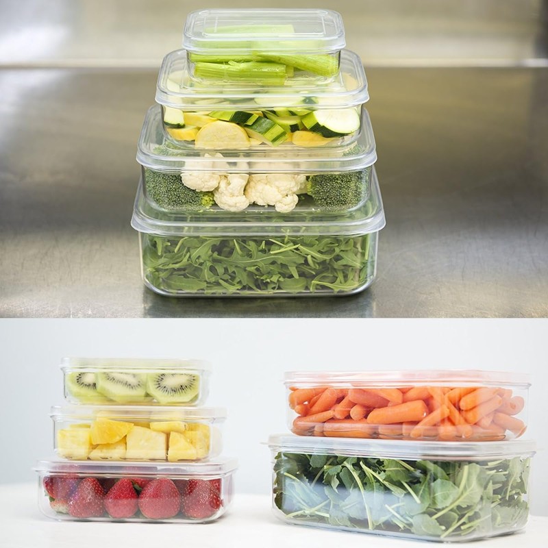 Lustroware Micro Clear Transparent Food Storage Containers with Lids –