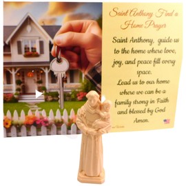 Westmon Works St Anthony Statue Kit for Finding a Home with Large Holy Card with Prayer and Instructions, Made in The USA