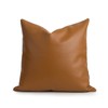 Faux Leather Pillow Cover, Modern Design, Camel, 18"x18"