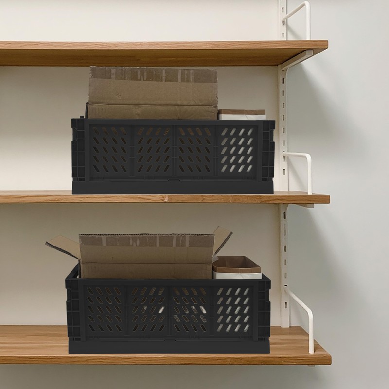 2 Pack Mini Foldable Small Plastic Baskets for Organizing and