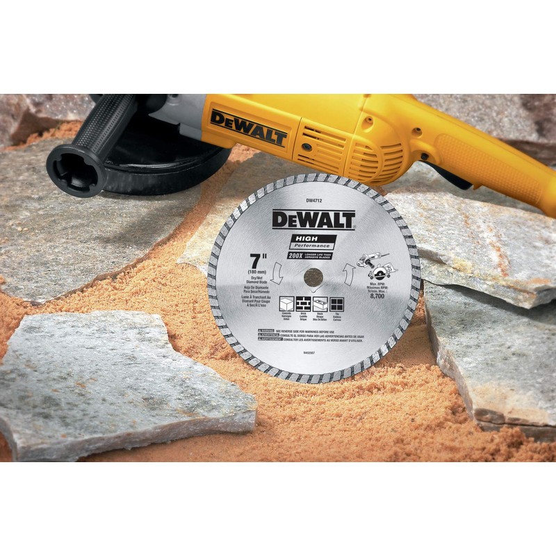 DEWALT Diamond Blade for Block and Brick, Dry/Wet Cutting, Continuous