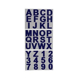 Kungfu Graphics 2" high Number Letter Vinyl Sticker Sheet Alphabet Decal Waterproof Universal, Blue,(UEQ-BL56)