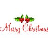 #2 Merry Christmas with Printed Mistletoes Red Vinyl Wall Decals