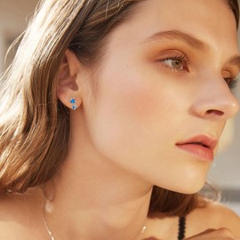 Turtle Stud Earrings Sterling Silver Opal Turtle Earrings Animal Turtle Jewellery Gifts for Women Girls