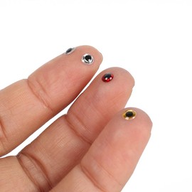 JIHUOO 200 Pcs 4mm Fishing Lure Eyes Realistic Fish Eyes Lifelike Fish Eye Stickers Craft Animal Eyes Fly Tying Lure Eyes Silver