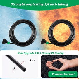 NFAMRZCAR Anti Leak Misting Fans for Outside,Outdoor Misting Fan Kit,19.69FT(6M) with 6 Brass Nozzle + 6m Line + 3/4" Adapter Water Mist Sprayer for Backyard Patio, Perfect for Outdoor Cooling System