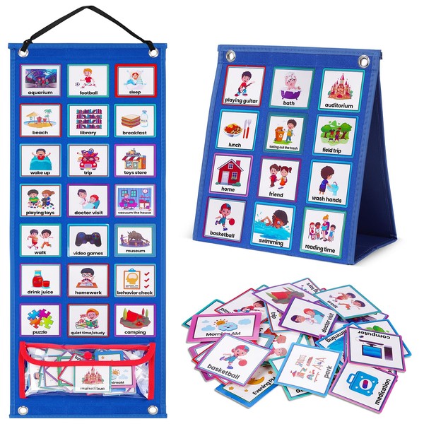 Hnyoou Visual Timetable, 96 Pcs Children Visual Daily Routine Chart,