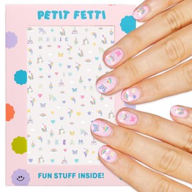 xo, Fetti Pegatinas para uñas de unicornio para niños - 524 calcomanías | Favores de cumpleaños para niñas, actividad casera DIY, regalo, linda transferencia para uñas, arcoíris, mariposa, cesta de