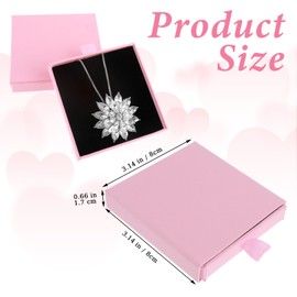 Sorcristy 2 Pack Small Jewelry Boxes, Cardboard Gift Box with Black Cushion, 3.14×3.14×0.66 inch, Jewelry Gift Box with Cotton Filled, Jewelrys Boxes Bulk for Necklaces, Rings, Bracelets(Pink)