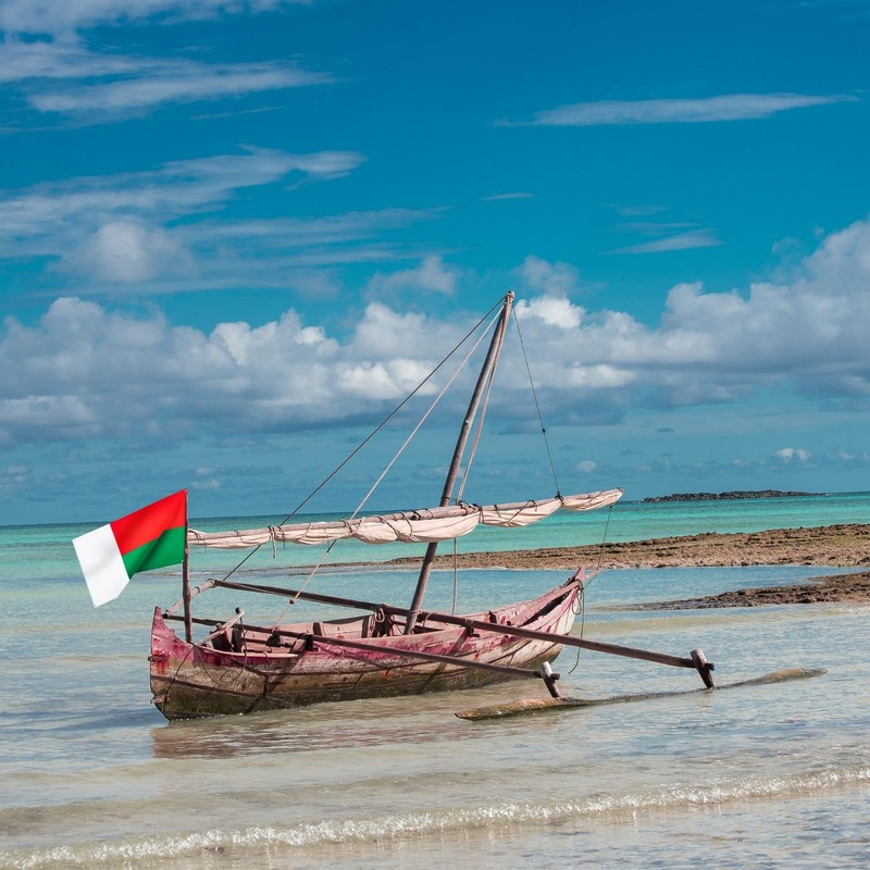 Runesol Madagascar Flag, 91x152cm, 3ft x 5ft, 4 Grommets, Eyelet