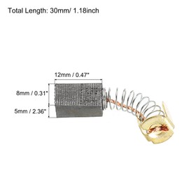 PATIKIL Carbon Brushes 12x8x5mm for Electric Motors Power Tool Angle Grinder Table Saw Spare Part Repair, 4 Pack