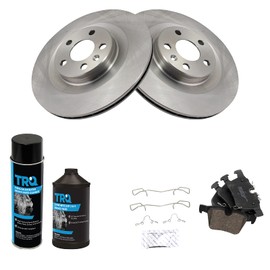 TRQ Rear Brake Pad & Rotor Kit Brake Chemical Kit Brake Pads Brake Rotor Ceramic Compatible with 2019 Volvo S60 2017-2019 S90 V60 2018-2019 V90 V90 Cross Country XC60 XC90