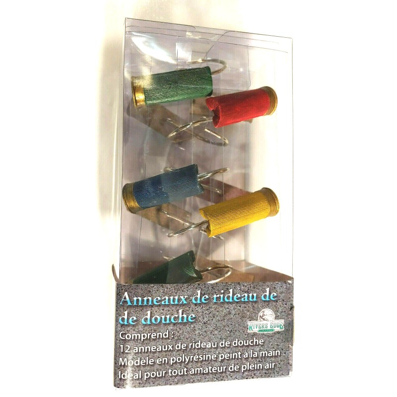 Rivers Edge Old River Outdoors Shotgun Shell Shower Curtain Hooks/Rings