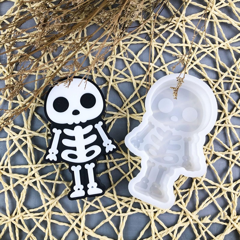 Duawenki Human Skeleton Shape Car Freshie Silicone Mold for Making