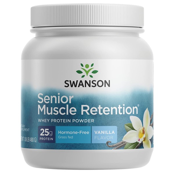 Swanson Senior Muscle Retention Protein Powder Vanilla 1.06 lb (480 g) Pwdr (3 Pack)