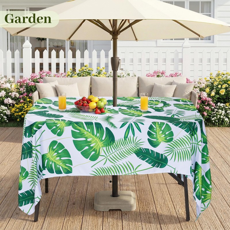 Eternal Beauty 60''X84” Rectangle Tablecloth Waterproof Outdoor Tablecloth with Umbrella