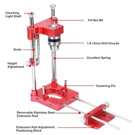 Woodworking Drill Locator, Punch Locator Drill Portable Drilling Locator Cabinet Drilling Aluminium Alloy Hole Punch Template Tool