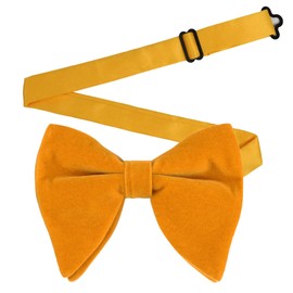 Alizeal Velvet Pre-tied Adjustable Bow Tie for Men Oversize Formal Solid Tuxedo Bow Tie, Orange