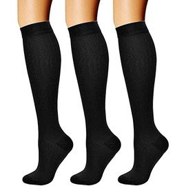 Calcetines de compresión para Mujeres y Hombres 15-25 mmHg Ideal Calcetines para Deportivas Ejercicio,Correr, Enfermeras,Médicos, Crossfit, Viajes, Reduce la Fatiga Muscular (SET 3, S-M)