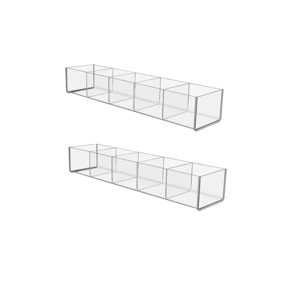 Marketing Holders 2 Pack Acrylic Retail Tray Five Compartment 19.5