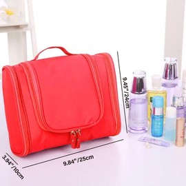 Makeup Bag Travel Cosmetic Toiletry Case Hanging Storage Large Bag Organizer， Durable, Waterproof Hanging Travel Makeup Bag - 9.45x3.94x9.84 inches