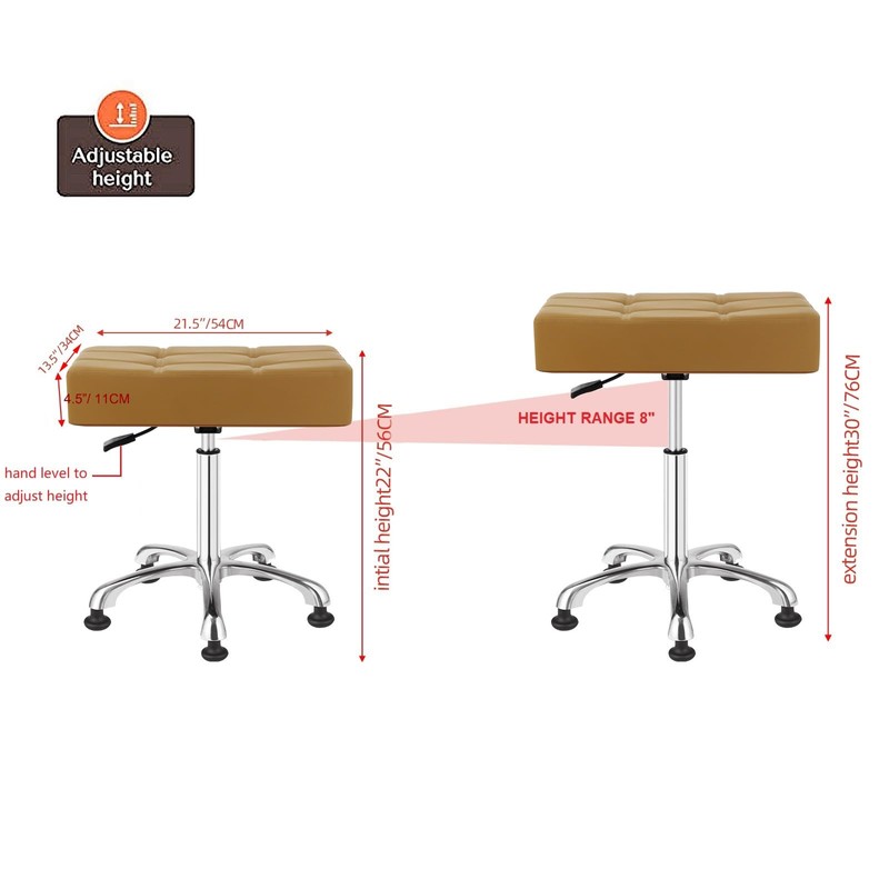 Kaleurrier Heavy Duty Stools with Bell Glides Backless Height Adjustable