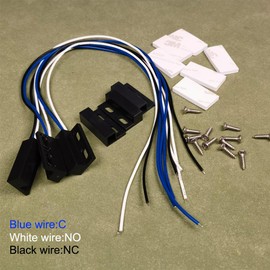 Gebildet 3 sets NO/NC Magnetic Switch Wiring Recessed Door Sensor Hidden Window Contact Reed Switch for Access Control Replace Alarm System(Black)