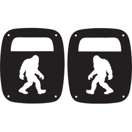 JeepTails Bigfoot Tail lamp Light Covers Compatible with Jeep CJ or YJ and TJ Wranglers Black Set of 2