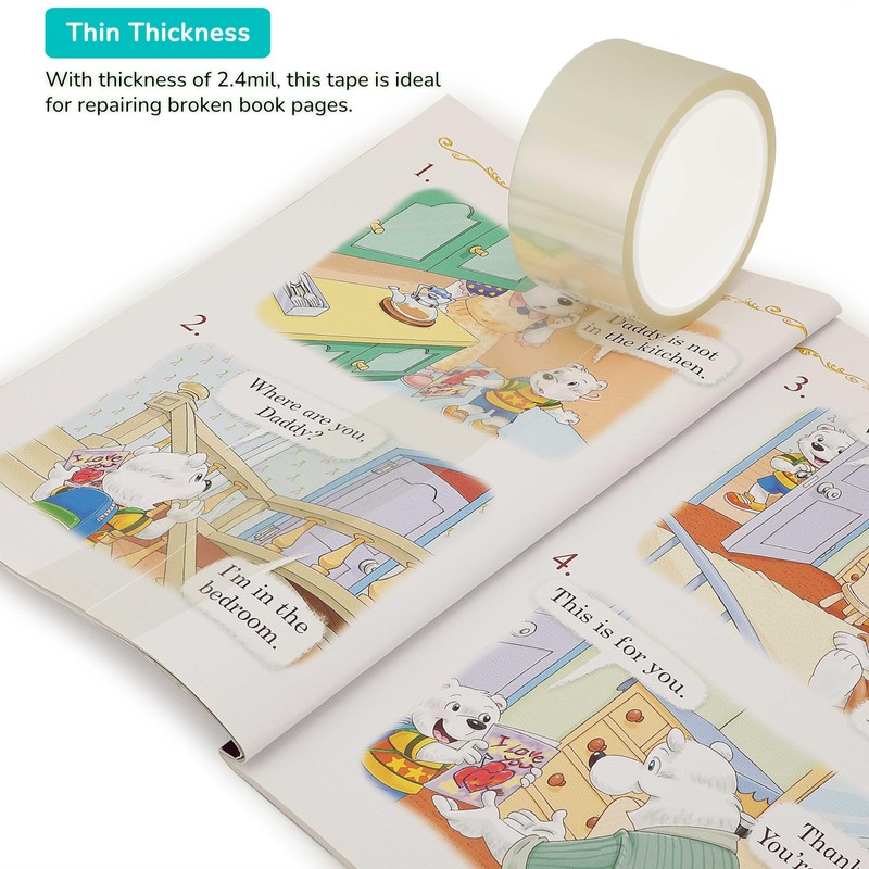 SICCOMA Clear Book Repair Tape for Torn Pages 2 Inch