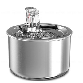 REUset Stainless Cat Water Fountain - Kitty Spout Cat Water Fountain - 2L/67OZ Stainless Fountain Easy Travel for Cats, Dogs, Small Pets