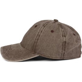 styleBREAKER 04023054 Unisex 6-Panel Vintage Cap, Plain Washed Look, Baseball Cap, Metal Buckle, Adjustable, dark brown