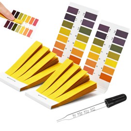 PH Test Paper, 160 Sheets, Litmus Test Paper with Glass Dropper, Wide Range of PH1-14 Measurement with Glass Dropper, Water Quality Testing, Soil Testing, Home Use, Laboratory Use, Acid Alkaline Identification, Household Water Testing, Wide Variety of Te