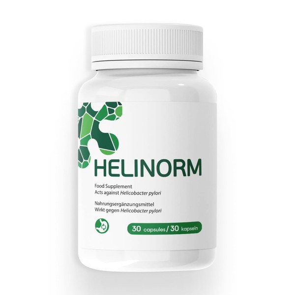 HELINORM Metabiotics with Pylopass, Beneficial Bacteria, Improve Digestion, Reduces the Risk of Gastritis, Treatment of Helicobacter pylori Dietary Supplement, 30 Vegan Capes