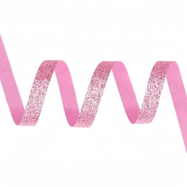 Meseey Glitter Ribbon 25 Yards Sparkle Ribbon Homecoming Mum Ribbon for Christmas Gift Wrapping DIY Crafts Wreath Tree Ornaments Wedding Party Home Decoration (Pink, 5/8 Inch)