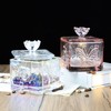 Gaolinci Roses & Butterflies Embossed Glass Candy Jar, Stained Glass